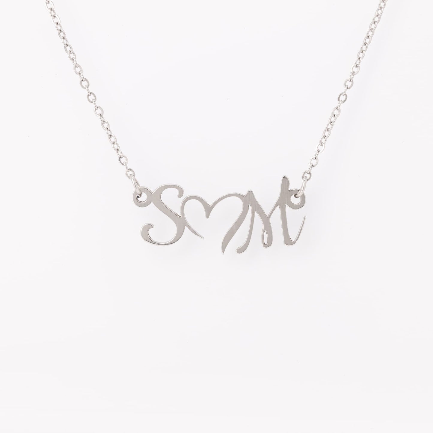 A Necklace For Lovers or Best Friends - Two Initials Joined By A Heart
