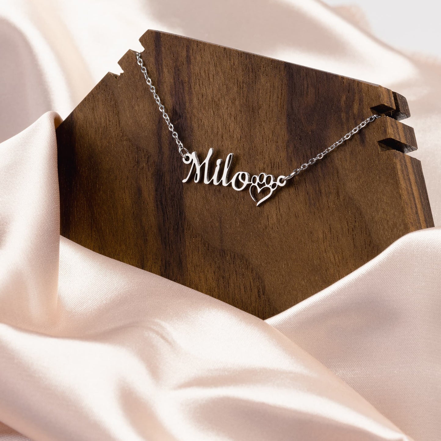 Paws to See This Beautiful Necklace - Wear This Necklace With Your Dog's Name Everywhere You Go