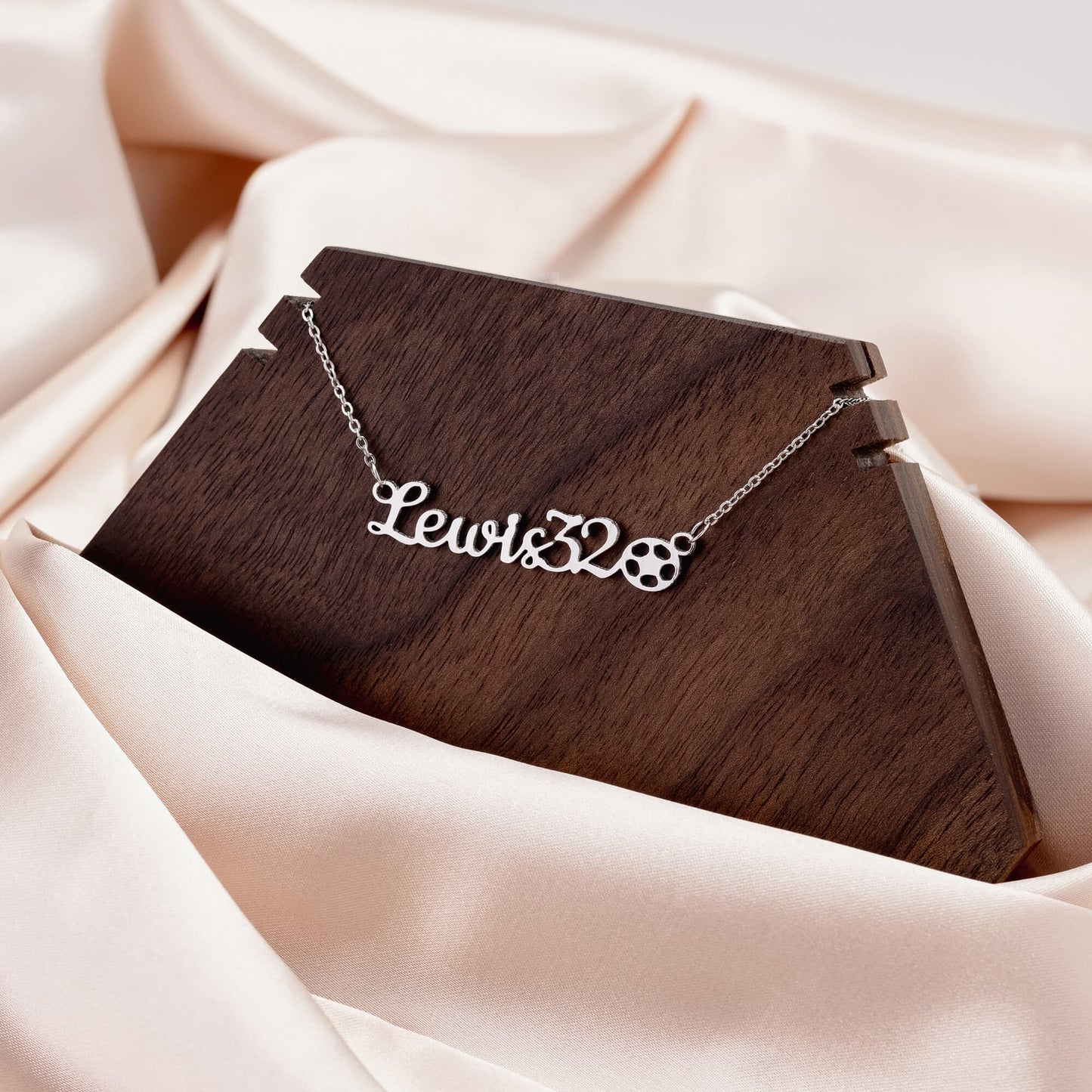 Your Name And Favorite Sport On This Ceautiful Chained Necklace