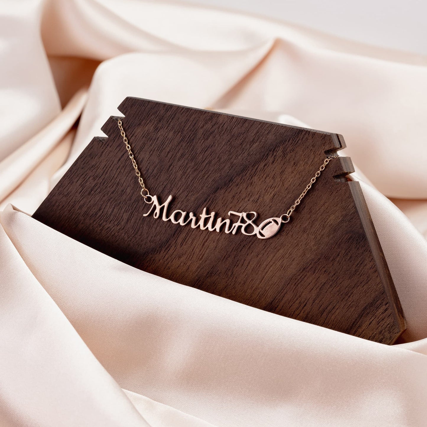 Your Name And Favorite Sport On This Ceautiful Chained Necklace