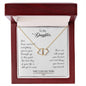 To Daughter From Mom or Dad - Necklace With Two Solid Gold Hearts