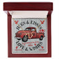 Red Truck Loaded With Hugs & Kisses With Two Intwined Solid Gold Hearts Necklace