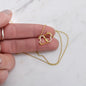 Red Truck Loaded With Hugs & Kisses With Two Intwined Solid Gold Hearts Necklace