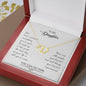 To Daughter From Mom or Dad - Necklace With Two Solid Gold Hearts