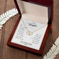 To Daughter From Mom or Dad - Necklace With Two Solid Gold Hearts