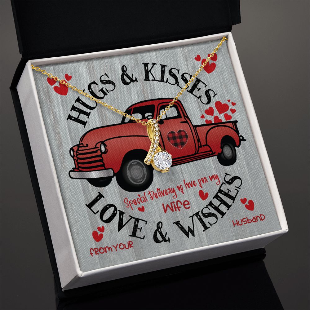 Red Truck Loaded With Hugs & Kisses With Alluring Beauty Necklace