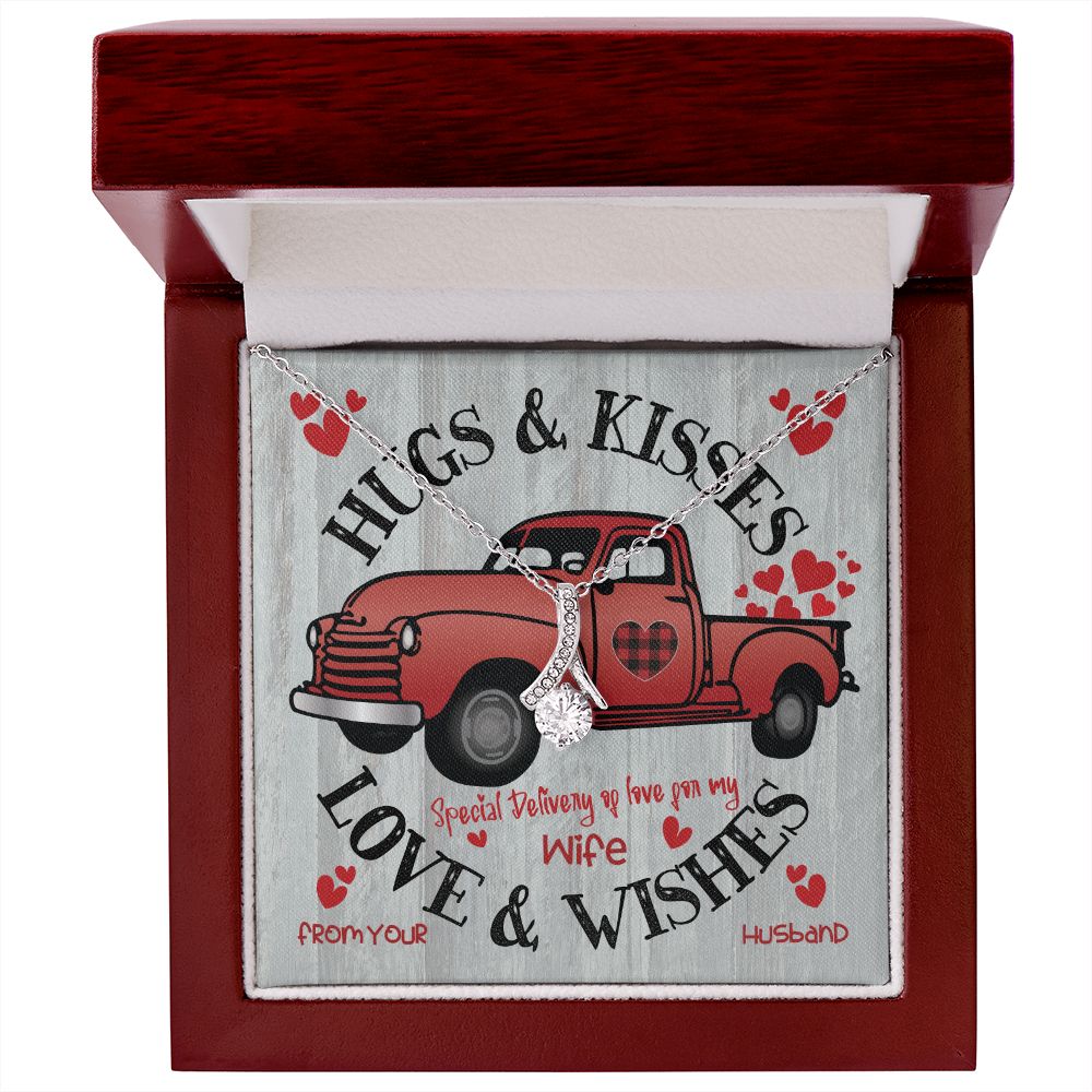 Red Truck Loaded With Hugs & Kisses With Alluring Beauty Necklace