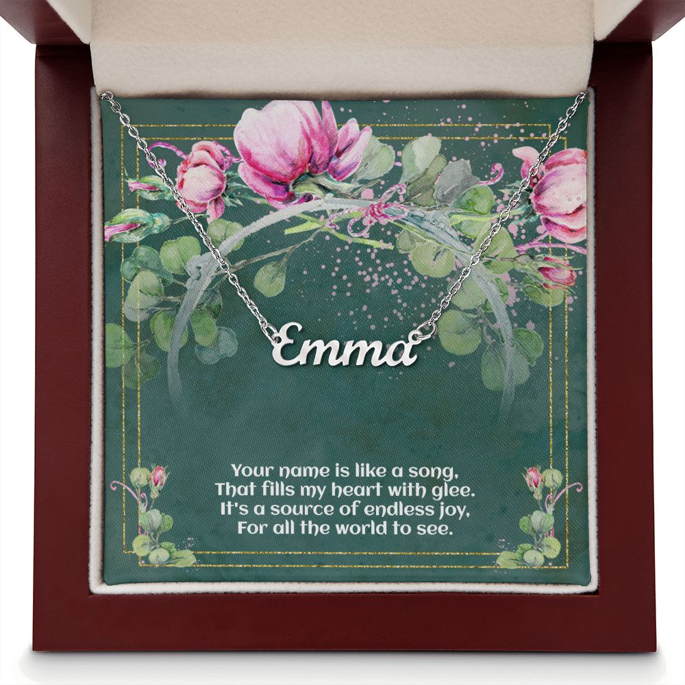 Custon Name Necklace - A Name Is Like A Song - Special Message For Special Person