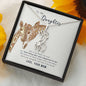 Giraffe's With Necks Entwined Necklace -White or Yellow Gold Finish