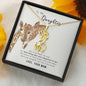 Giraffe's With Necks Entwined Necklace -White or Yellow Gold Finish