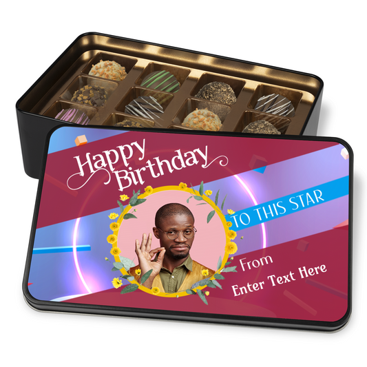 Custom Happy Birthday with Photo Upload & Sign Off - Truffle Tin