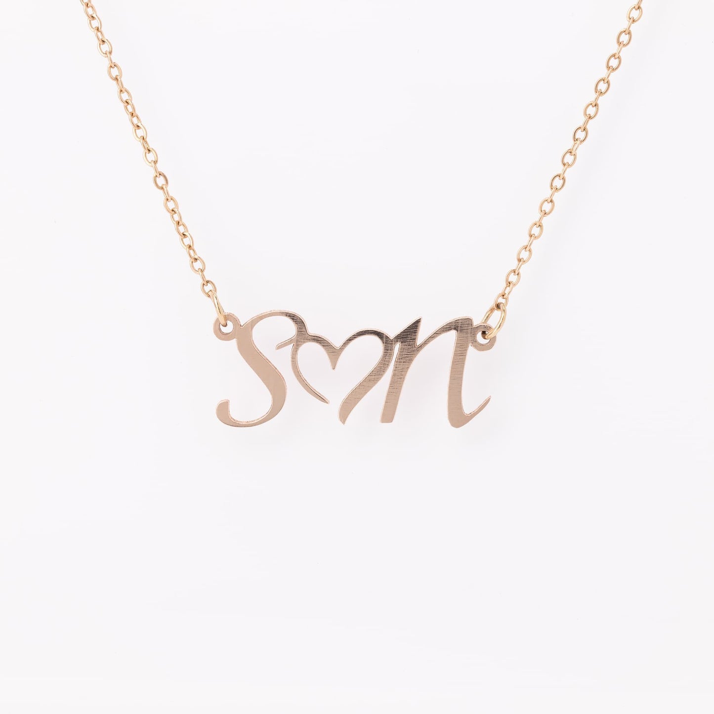 A Necklace For Lovers or Best Friends - Two Initials Joined By A Heart