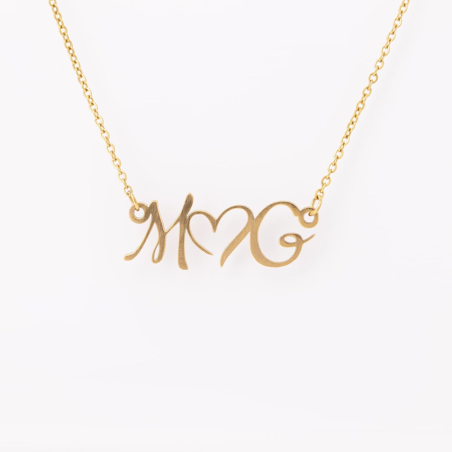 A Necklace For Lovers or Best Friends - Two Initials Joined By A Heart