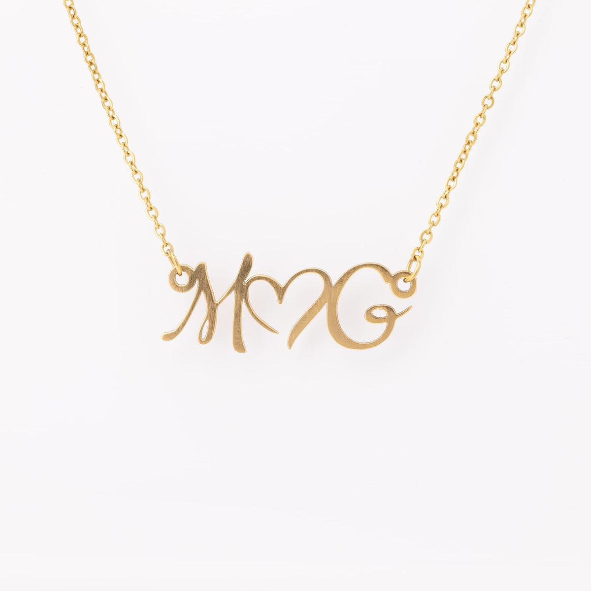A Necklace For Lovers or Best Friends - Two Initials Joined By A Heart