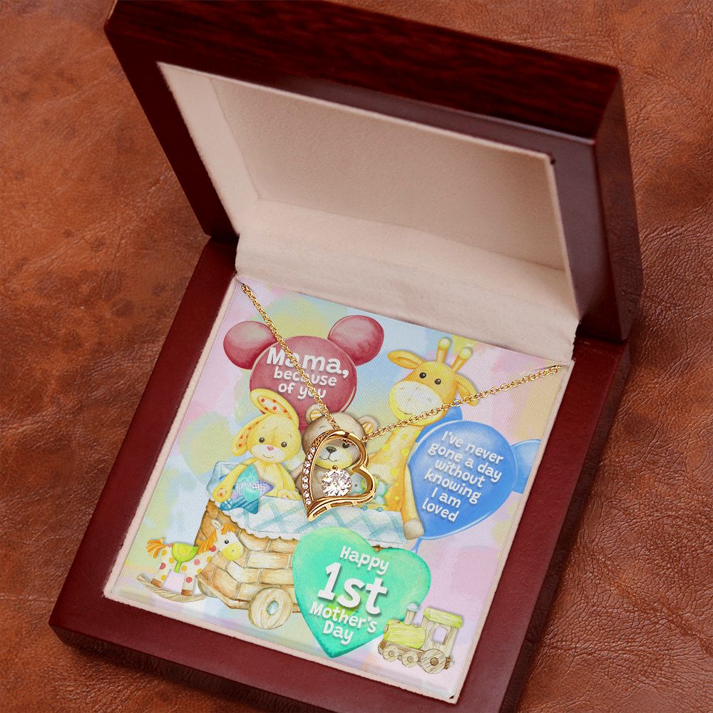 Celebrate The First Mother's Day With This Beautiful White Gold Finish Heart Necklace