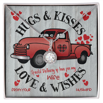 Red  Truck Loaded With Hugs & Kisses With Eternal Hope Necklace