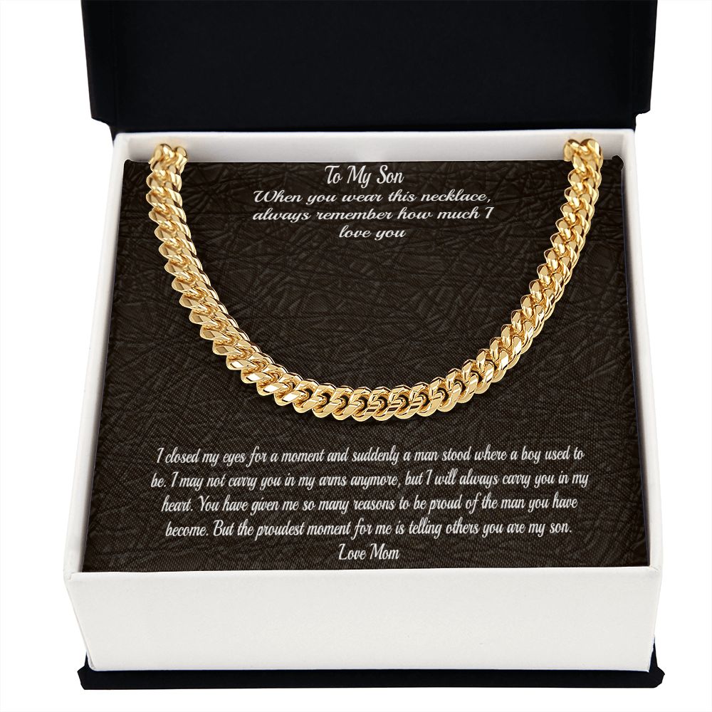 Gift To Son - From Mom  - Cuban Chain Necklace