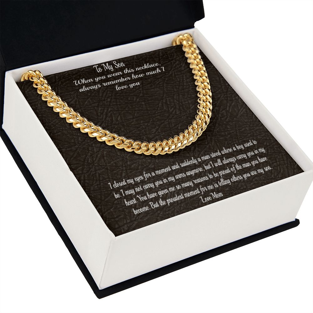 Gift To Son - From Mom  - Cuban Chain Necklace