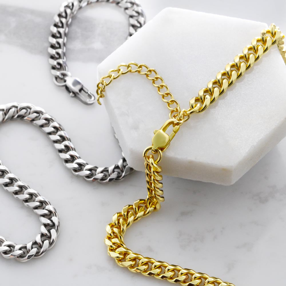 Stainless Steel Covered Cuban Chain Necklace For Son, Gift from Dad, Father to Son Gift, Gift for Son Birthday, Unique Gift for Son from Dad