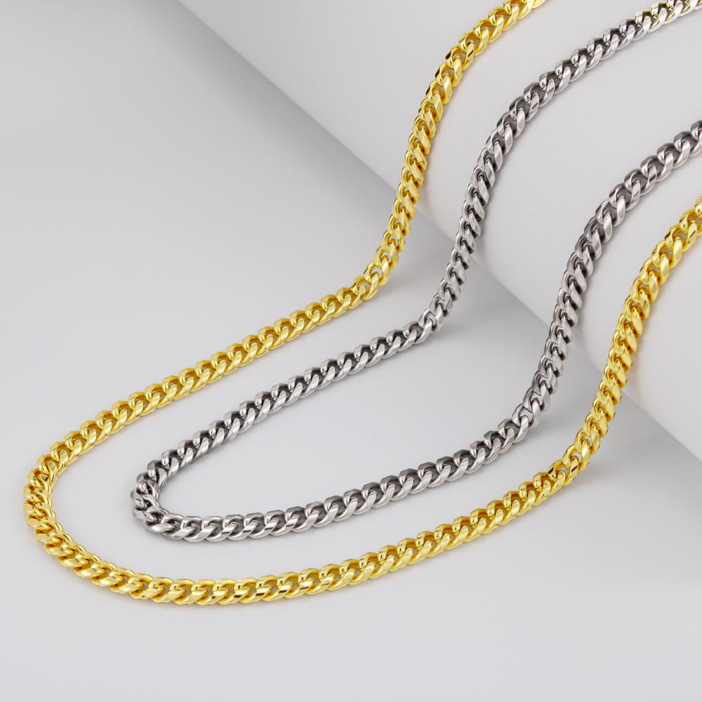 Stainless Steel Covered Cuban Chain Necklace For Son, Gift from Dad, Father to Son Gift, Gift for Son Birthday, Unique Gift for Son from Dad