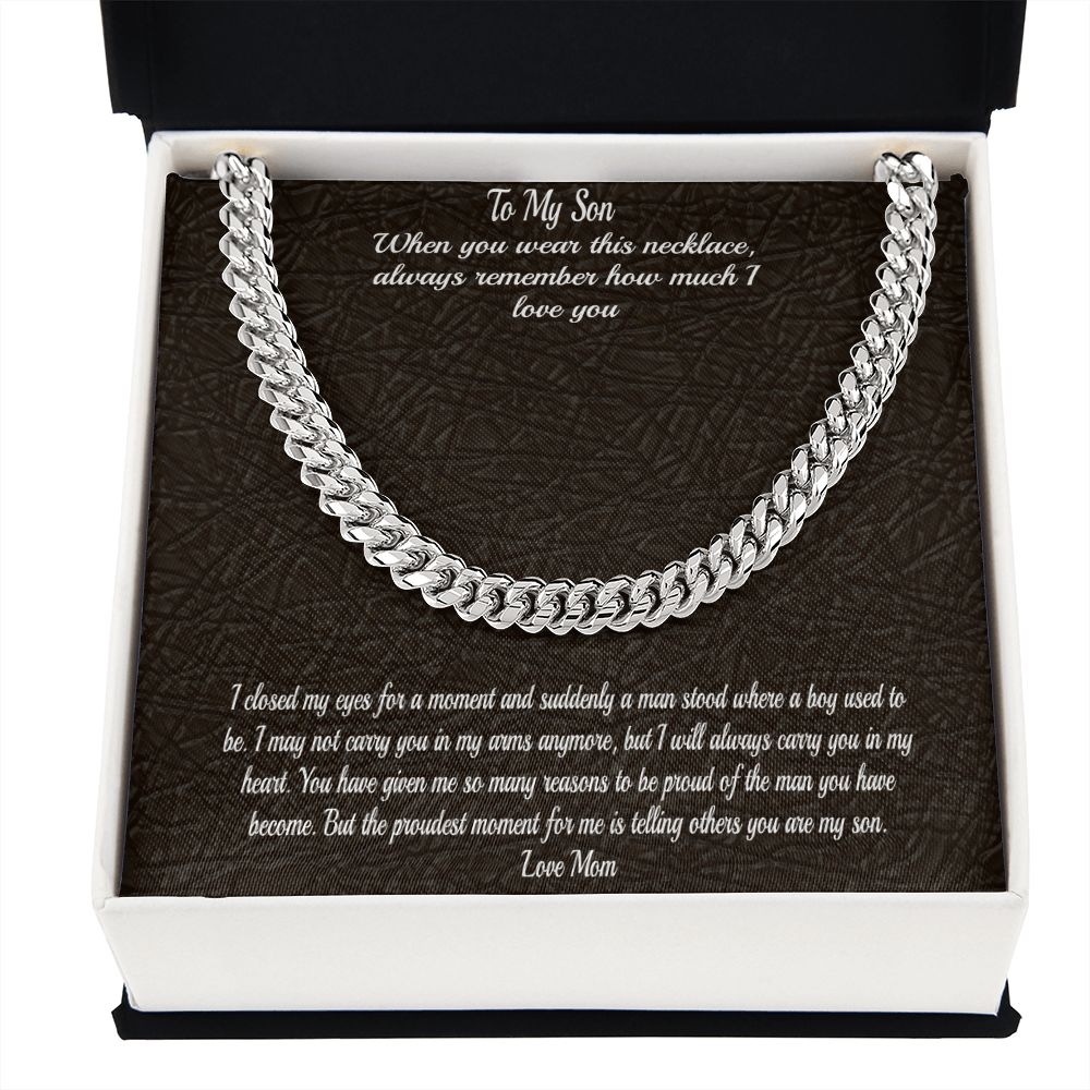 Gift To Son - From Mom  - Cuban Chain Necklace