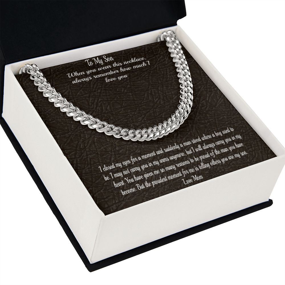 Gift To Son - From Mom  - Cuban Chain Necklace