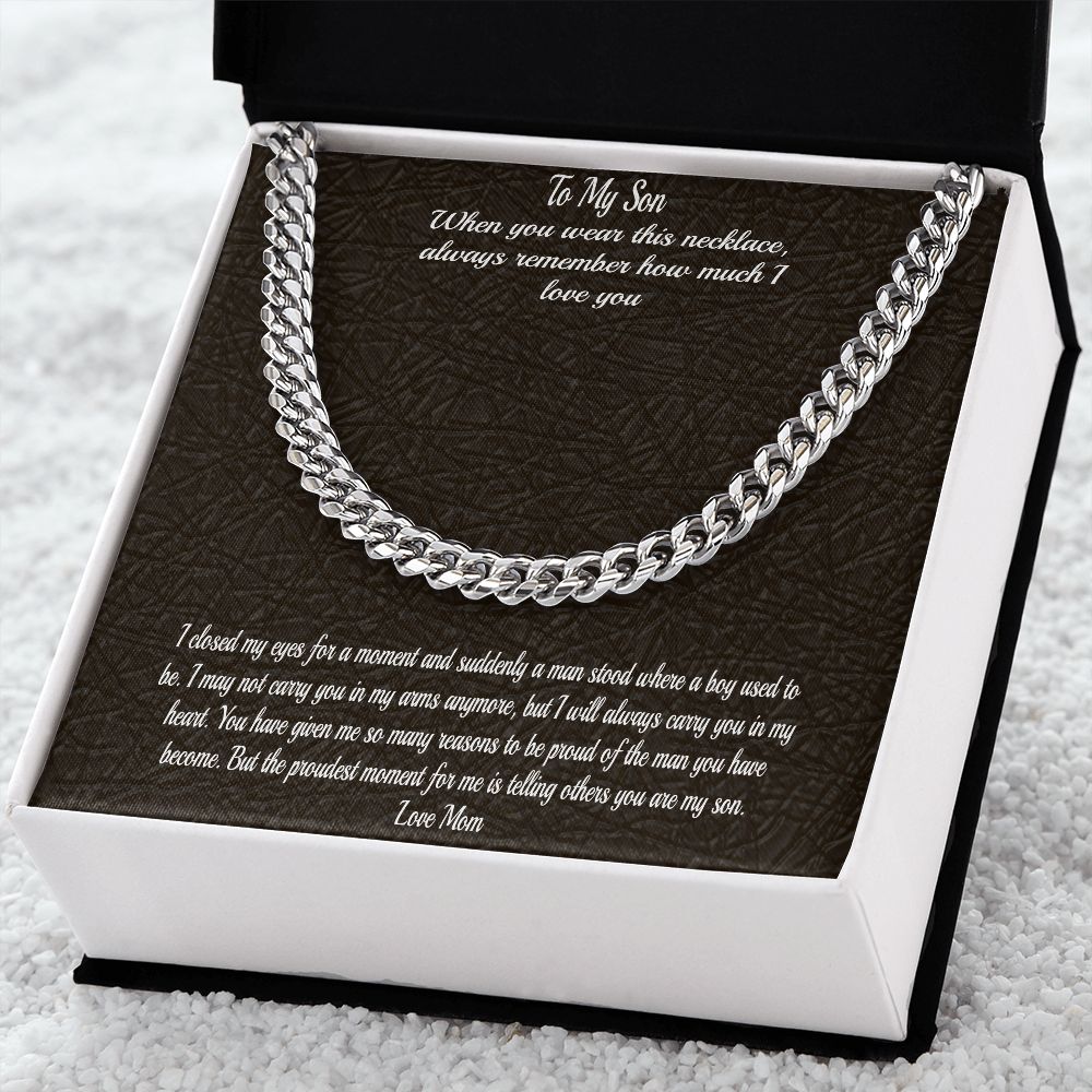 Gift To Son - From Mom  - Cuban Chain Necklace