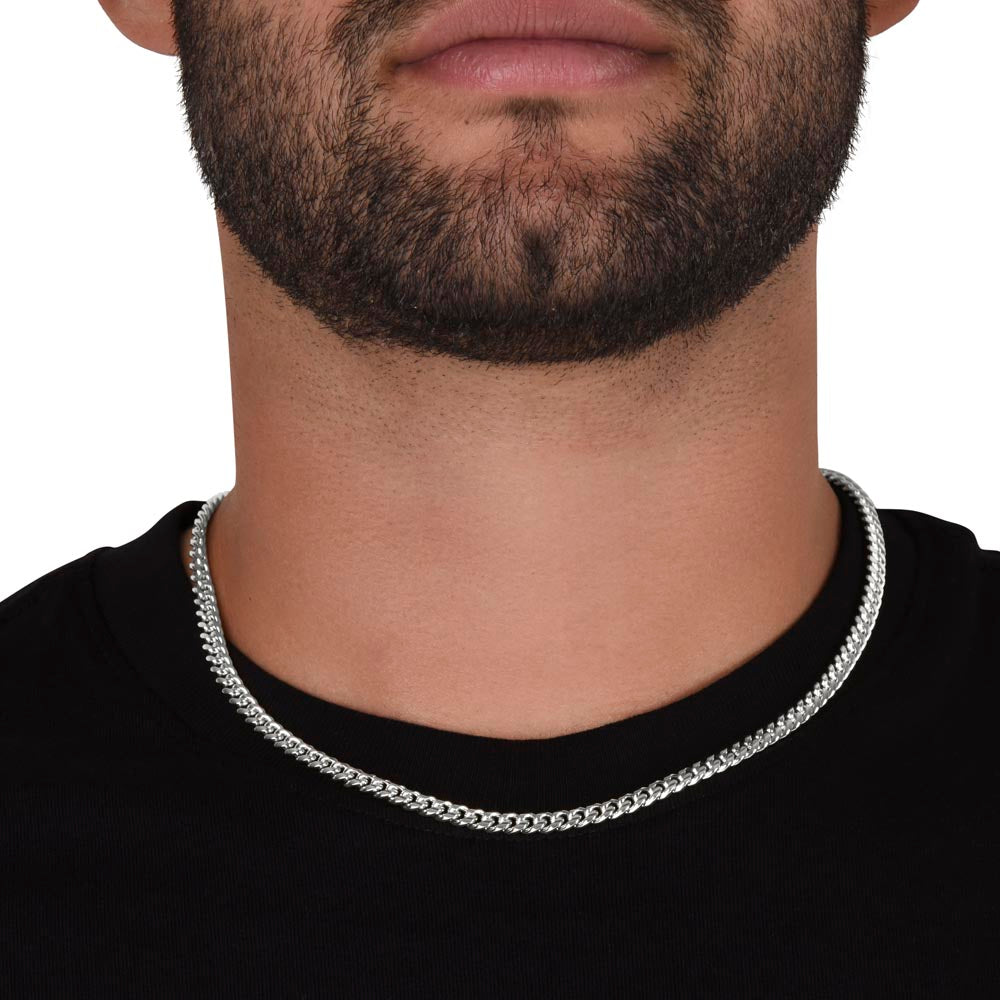 Stainless Steel Covered Cuban Chain Necklace For Son, Gift from Dad, Father to Son Gift, Gift for Son Birthday, Unique Gift for Son from Dad