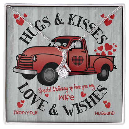 Red  Truck Loaded With Hugs & Kisses With Alluring Beauty Necklace