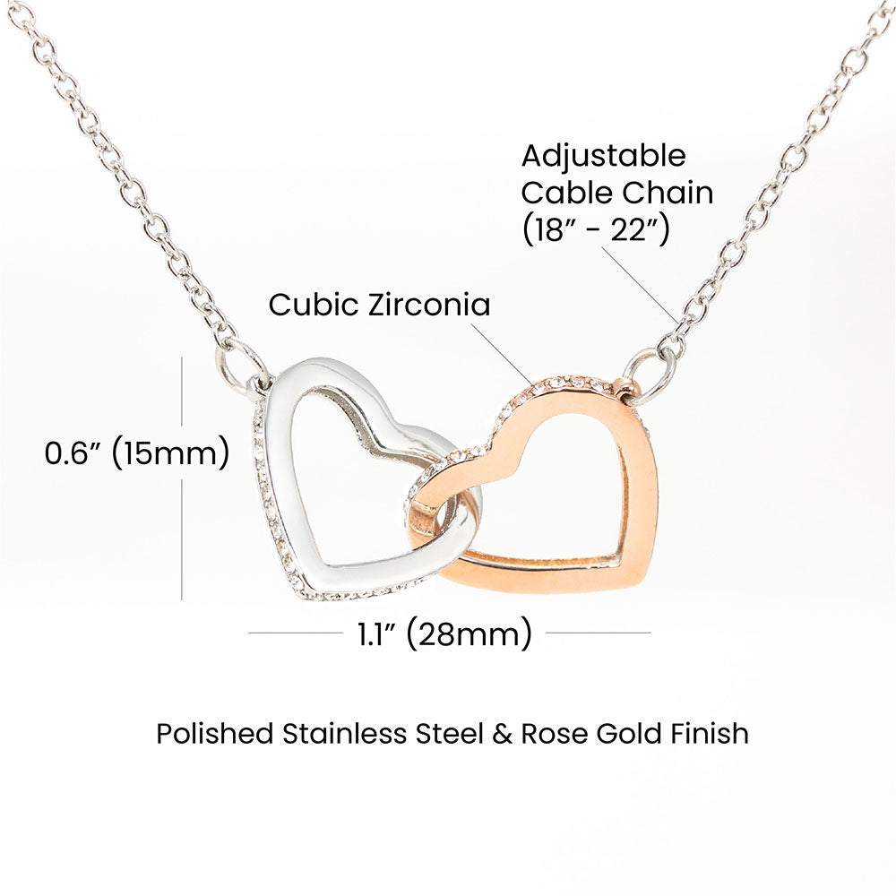 To My Step Mom - Interlocking Hearts Pendant Necklace - Special For Mother's Day