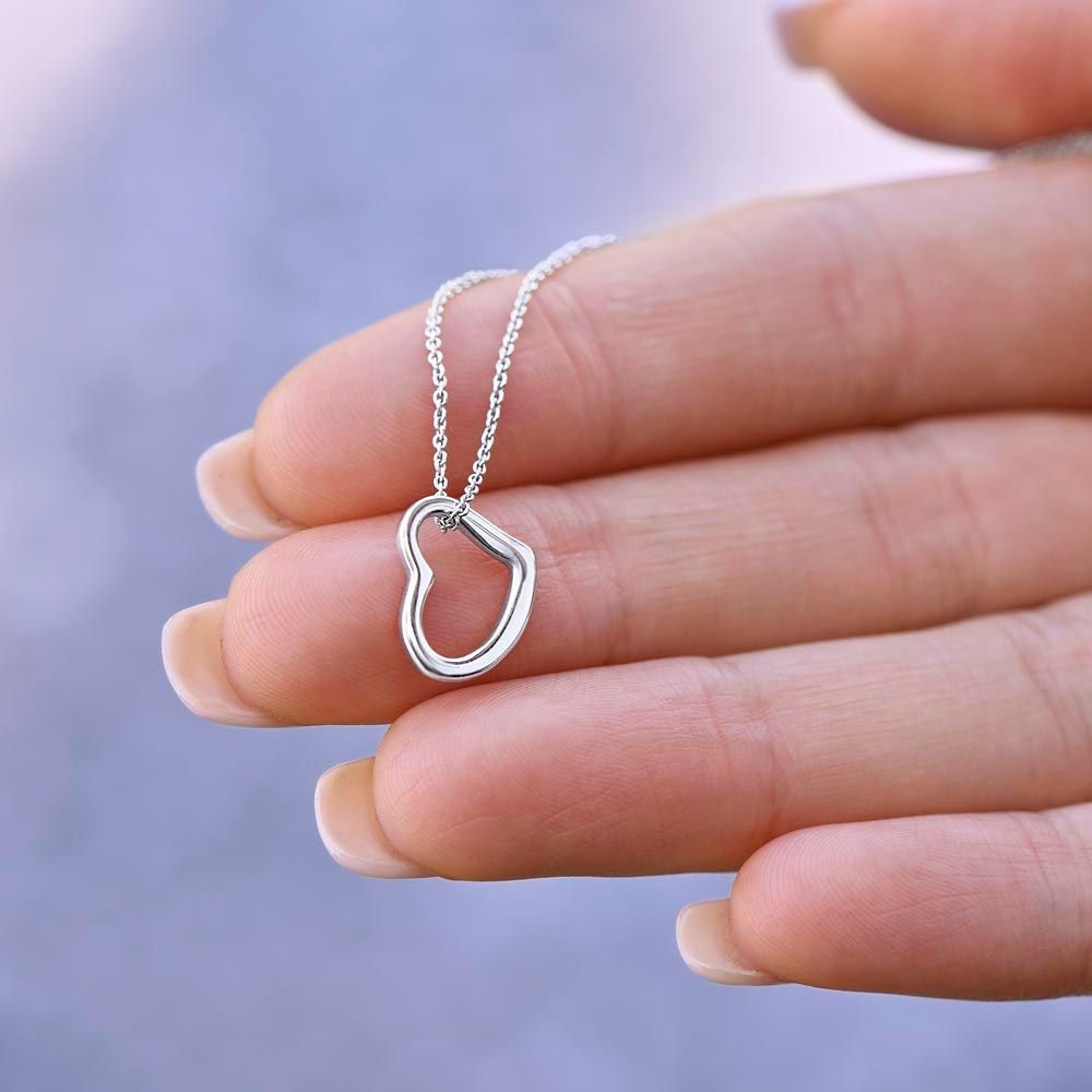 To My Step Mom - Delicate Heart Pendant Necklace - Special For Mother's Day