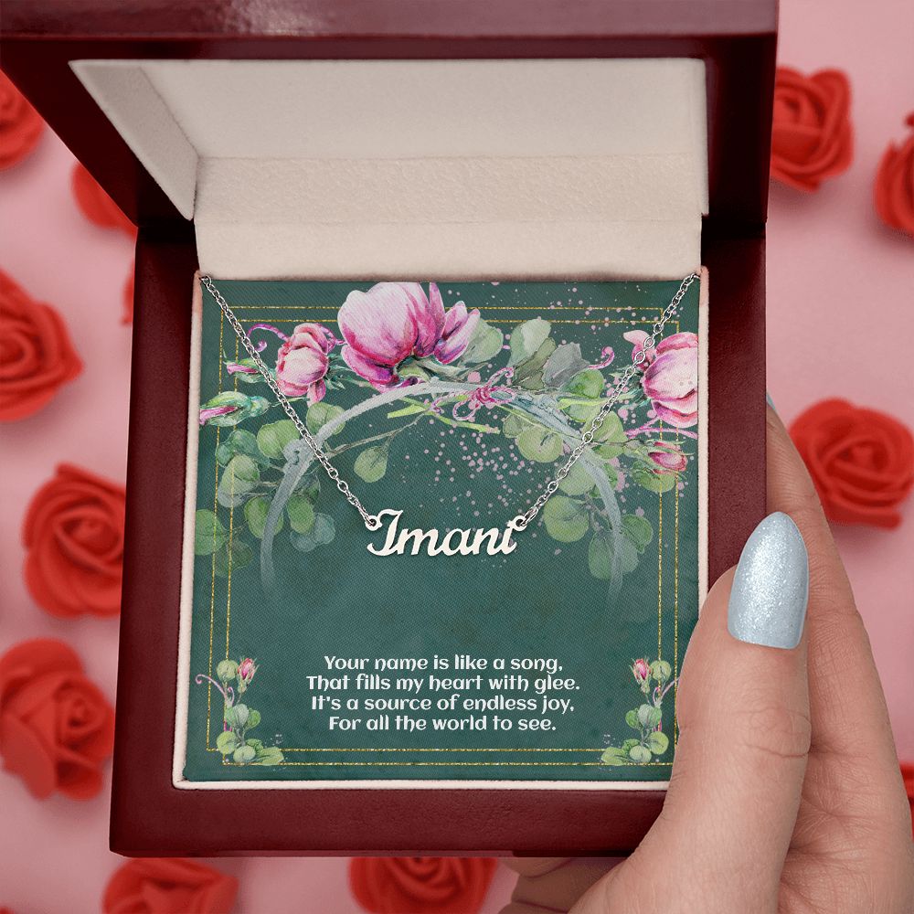 Custon Name Necklace - A Name Is Like  A Song - Special Message For Special Person