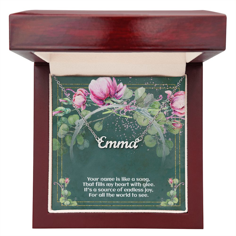 Custon Name Necklace - A Name Is Like  A Song - Special Message For Special Person