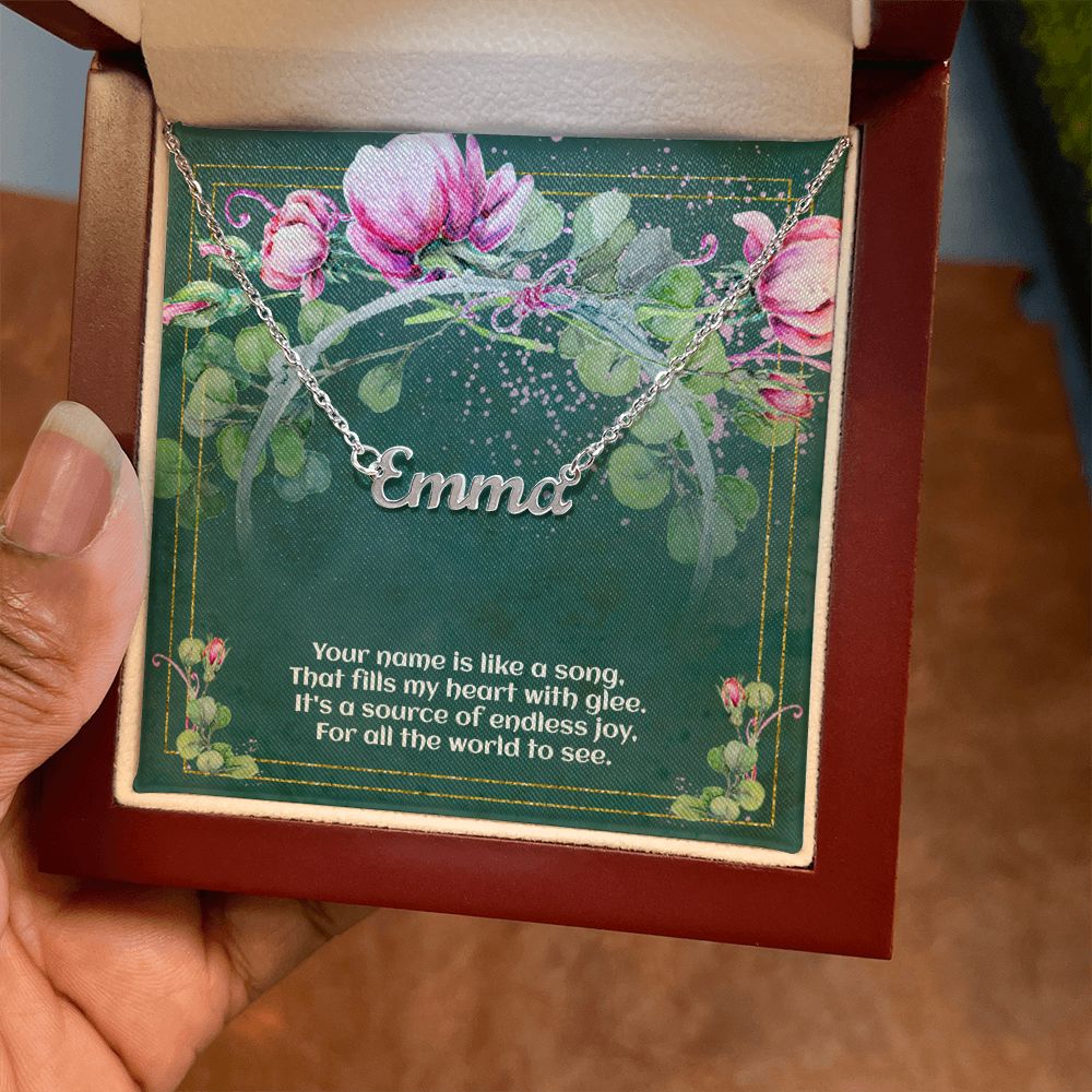 Custon Name Necklace - A Name Is Like  A Song - Special Message For Special Person