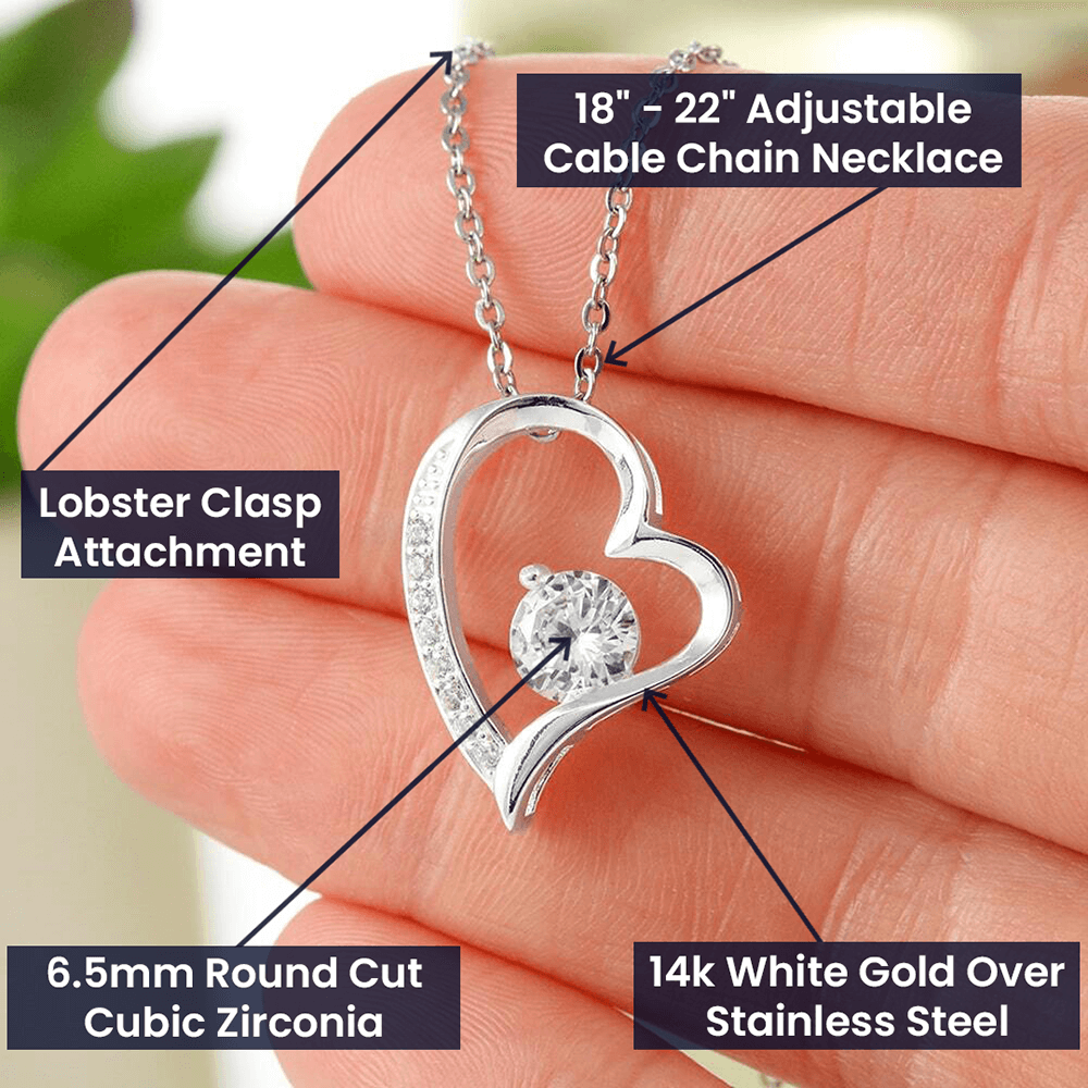 To My Wife Love Your Husband - Forever Love Heart Necklace -  - With Special Sentiment Card