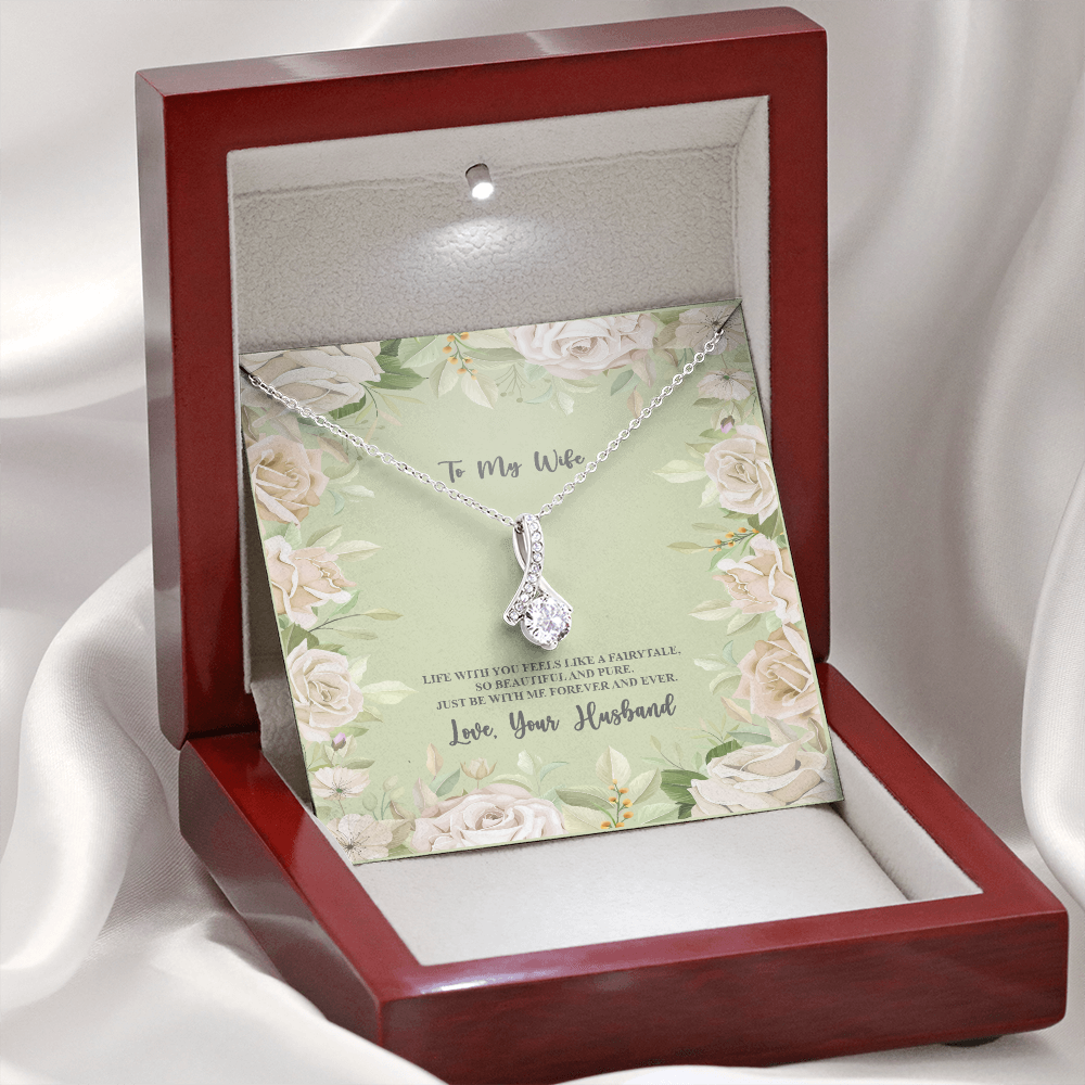 Alluring Beauty Necklace - To My Wife - Life With You Feels Like A Fairy Tale - Love Your Husband - With Special Sentiment Card